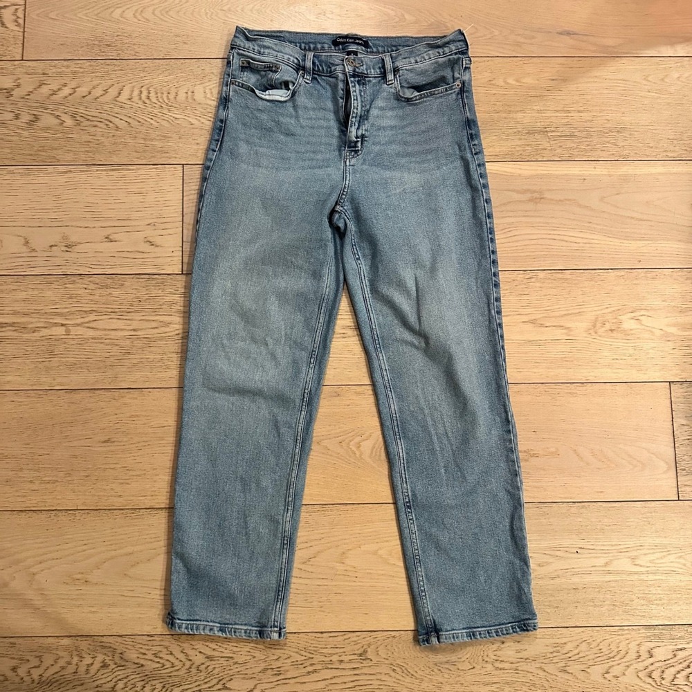 Calvin Klein Jeans Womens 12 Light Wash Straight Leg Denim CJGS00017